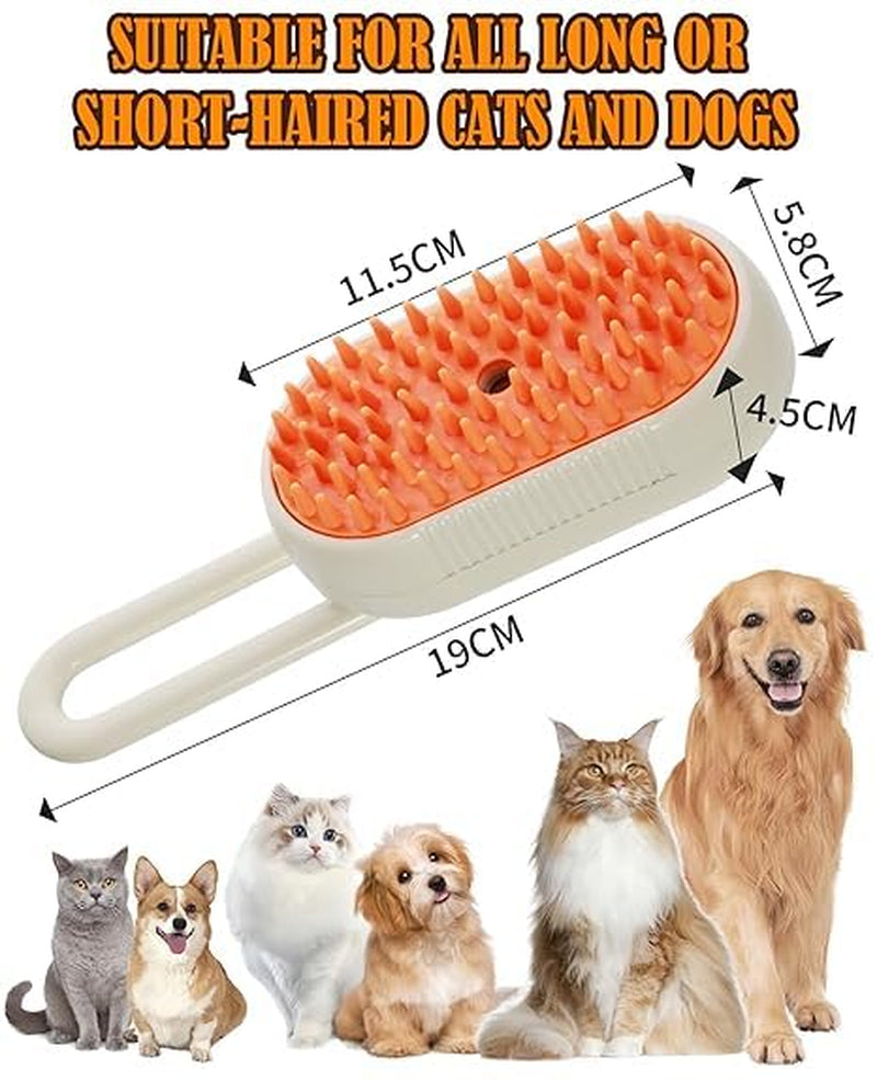 Revolutionary 3-in-1 Cat Steam Brush - Effortlessly Groom, Clean, and Massage Your Pets in Style (Beige)