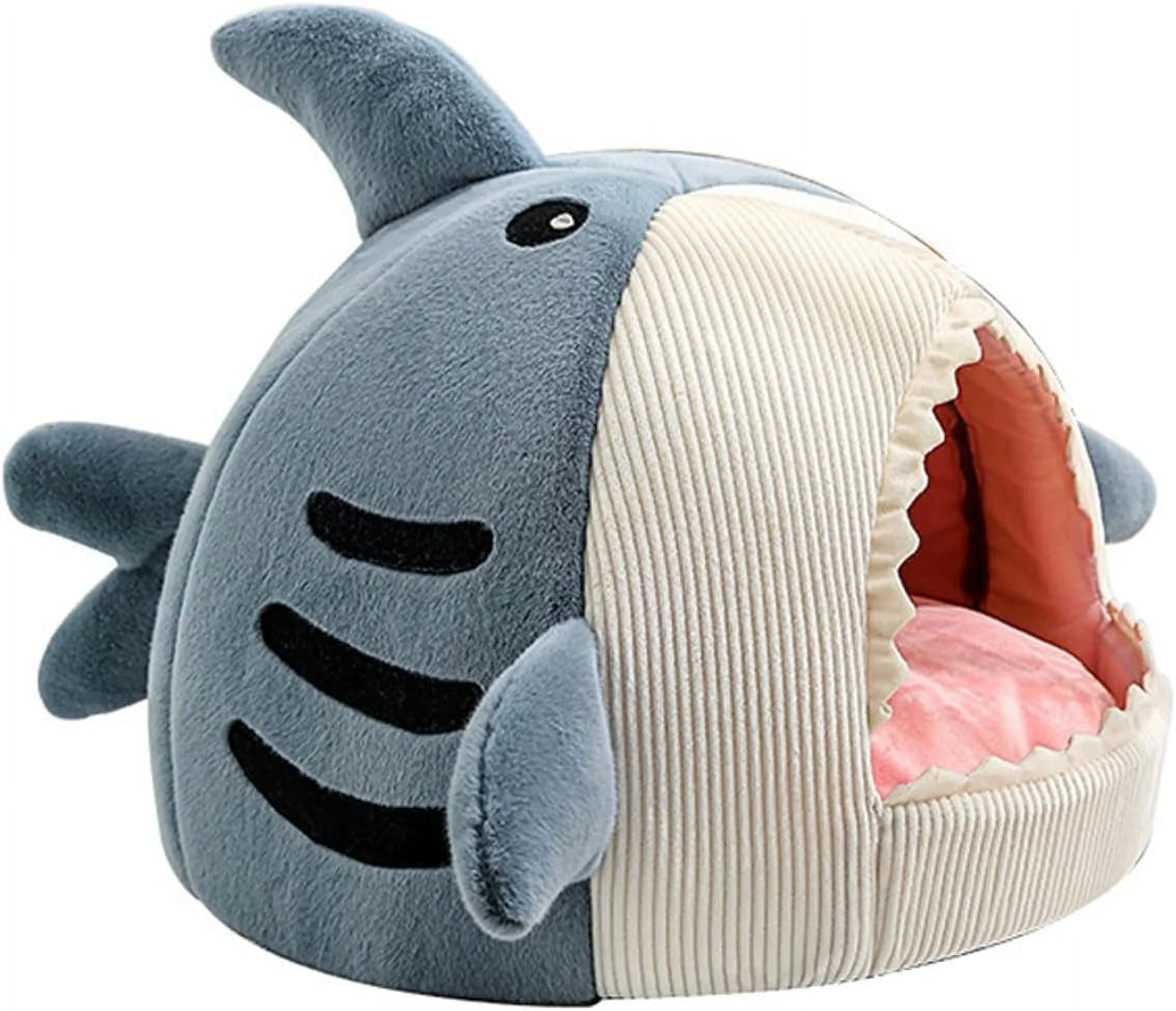 Cozy Shark-Shaped Large Cat Bed with Removable Washable Pillow in Blue - Perfect for Your Feline Friend!