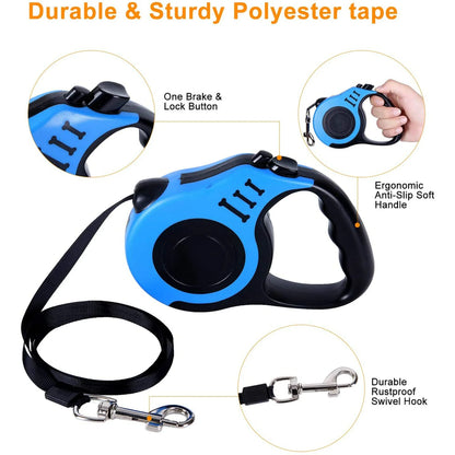 Elevate Your Walks with Our Premium 16ft Retractable Dog Leash - Perfect for Small to Medium Dogs and Cats!