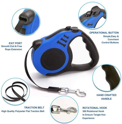 Elevate Your Walks with Our Premium 16ft Retractable Dog Leash - Perfect for Small to Medium Dogs and Cats!