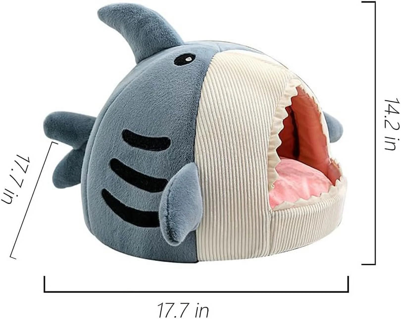 Cozy Shark-Shaped Large Cat Bed with Removable Washable Pillow in Blue - Perfect for Your Feline Friend!